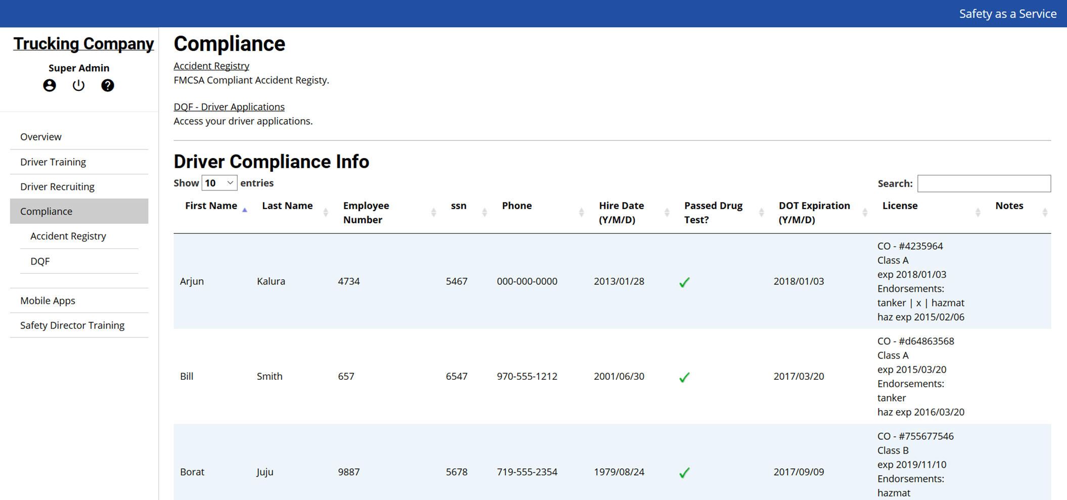 Driver Compliance | Safety as a Service